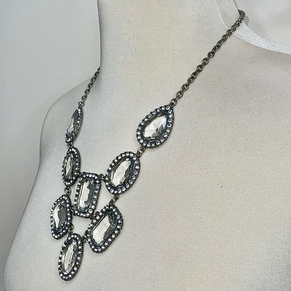 HTF J.Crew Cascading Crystal Statement Necklace - Picture 4 of 15